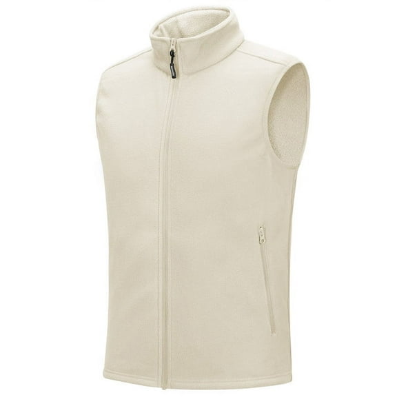 Off Road Ventures Mens Fleece Vest Lightweight Outerwear Zip Up Golf Running Sleeveless Vest With Pockets for Hiking Travel