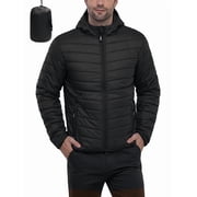 Off Road Ventures Men's Lightweight Packable Puffer Jacket Hooded Water-Resistant Insulated Winter Quilted Coat for Ski Travel