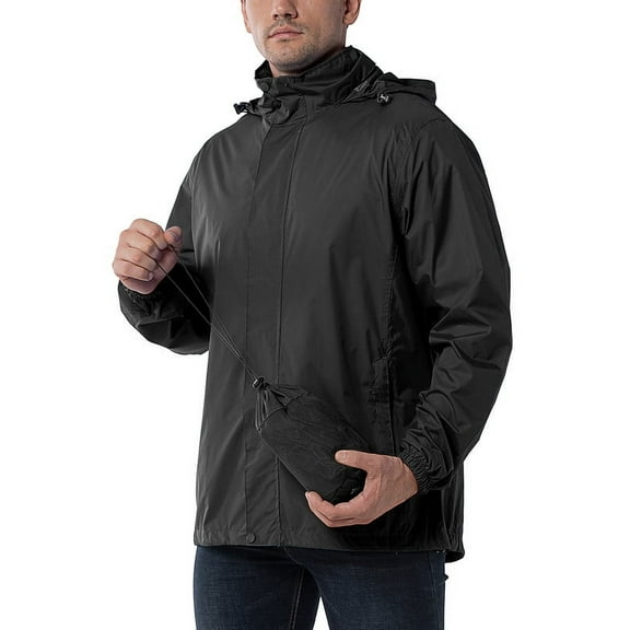 Off Road Ventures Mens Waterproof Rain Jacket Hood Packable Windbreaker Lightweight Raincoat for Outdoor Golf Hiking