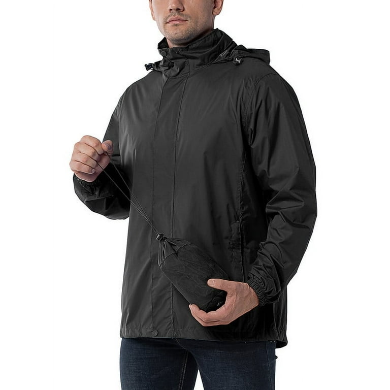 Off Road Ventures Mens Waterproof Rain Jacket Hood Packable