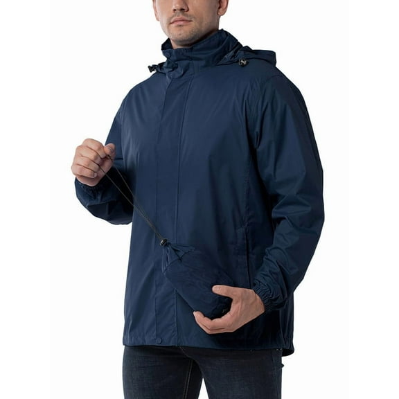 Off Road Ventures Mens Waterproof Rain Jacket Hood Packable Windbreaker Lightweight Raincoat for Outdoor Golf Hiking