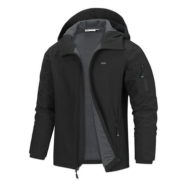 Off Road Ventures Men's Lightweight Softshell Jacket with Hood Waterproof Fleece Lined Windbreaker Outdoor Coat for Hiking