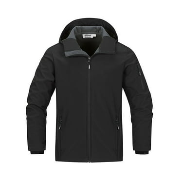 Off Road Ventures Men's Lightweight Softshell Jacket with Hood Waterproof Fleece Lined Windbreaker Outdoor Coat for Hiking