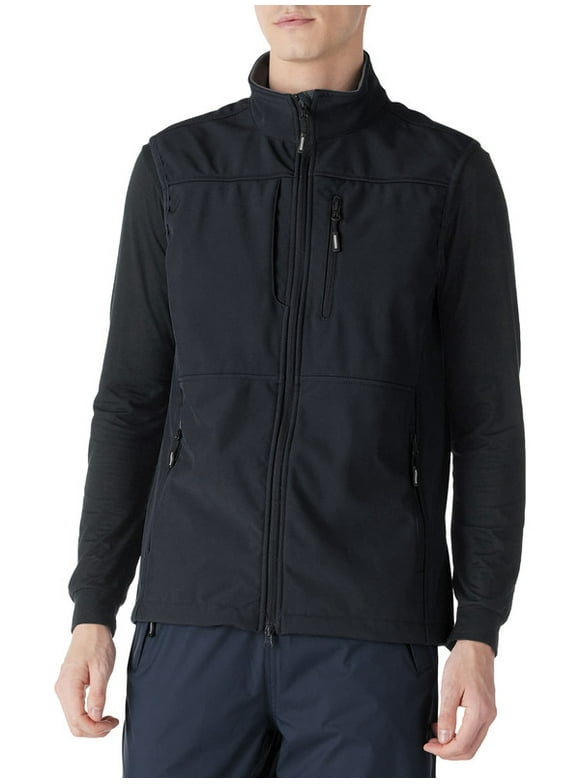 Mens Fleece Softshell Vest Lightweight Sleeveless Casual Outerwear Vest Sleeveless Jacket with pockets for Outdoor Travel