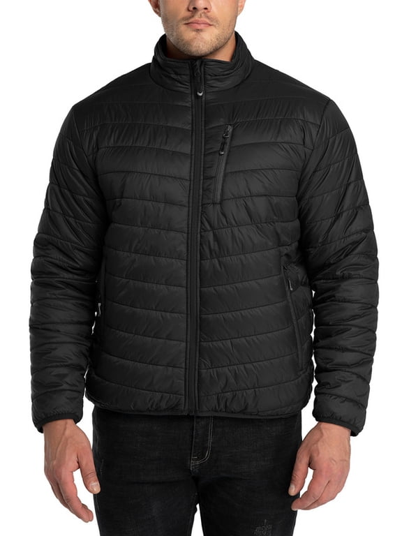 Men's Packable Puffer Jacket Lightweight Insulated Warm Snow Ski Coat for Hiking Travel