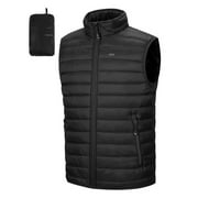 Men's Packable Puffer Vest Lightweight Water-Resistant Sleeveless Down jacket Outerwear with Pockets