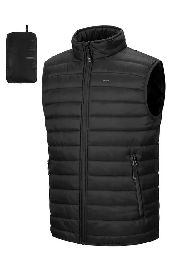 Men's Packable Puffer Vest Lightweight Water-Resistant Sleeveless Down jacket Outerwear with Pockets
