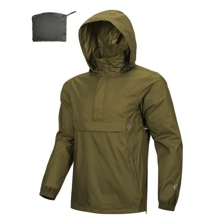 Off Road Ventures Men s Packable Rain Jackets with Hood Waterproof Lightweight Breathable Rain Coats with Pockets Walmart