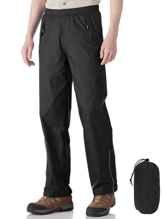 Mens Rain Pants Waterproof Windbreaker Lightweight Hiking Pants for Golf Travel