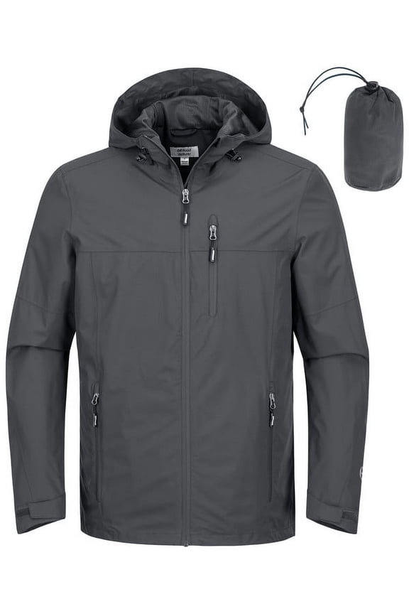 Men's Waterproof Rain Jackets Packable Lightweight Windbreaker Rain Shell Raincoat with Hood