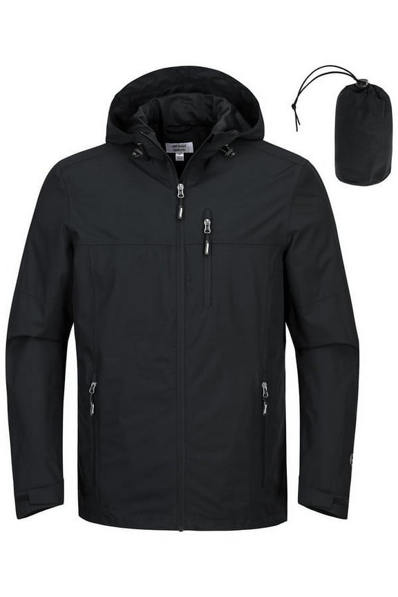 Men's Waterproof Rain Jackets Packable Lightweight Windbreaker Rain Shell Raincoat with Hood