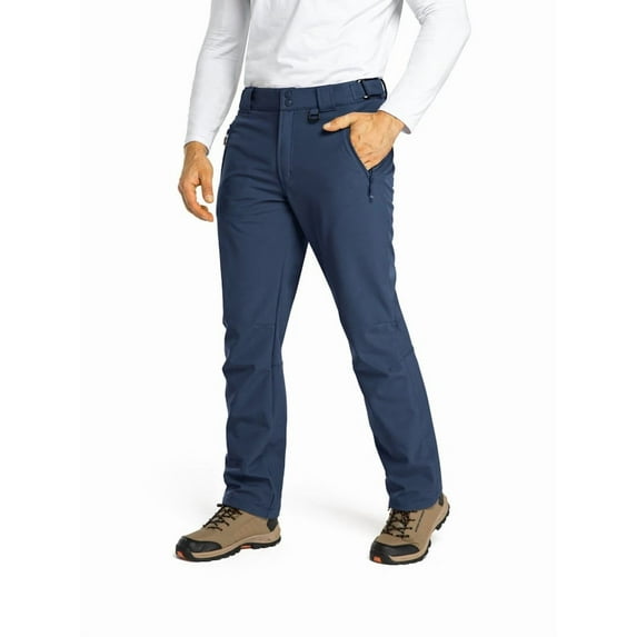 Off Road Ventures Mens Fleece Lined Hiking Pants Softshell Waterproof Insulated Snow Ski Pants with Pockets
