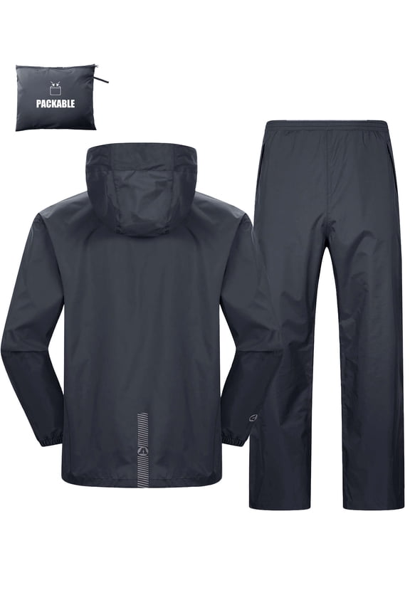 Mens Waterproof Rain Suit Lightweight Packable Breathable Rain Gear for Hiking Golf Outdoor ( Jacket and Pants )