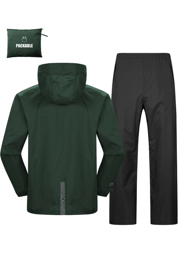 Mens Waterproof Rain Suit Lightweight Packable Breathable Rain Gear for Hiking Golf Outdoor ( Jacket and Pants )