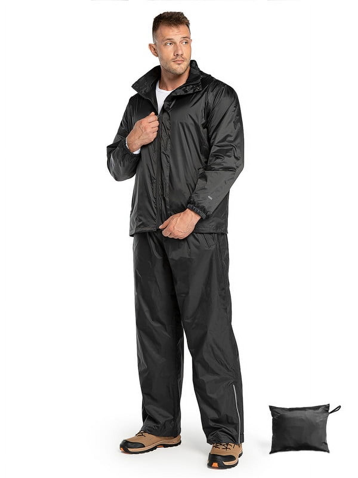 Off Road Ventures Rain Suits for Men Waterproof Breathable Packable Rain Gear with Hood for Hiking (Jackets and Pants)