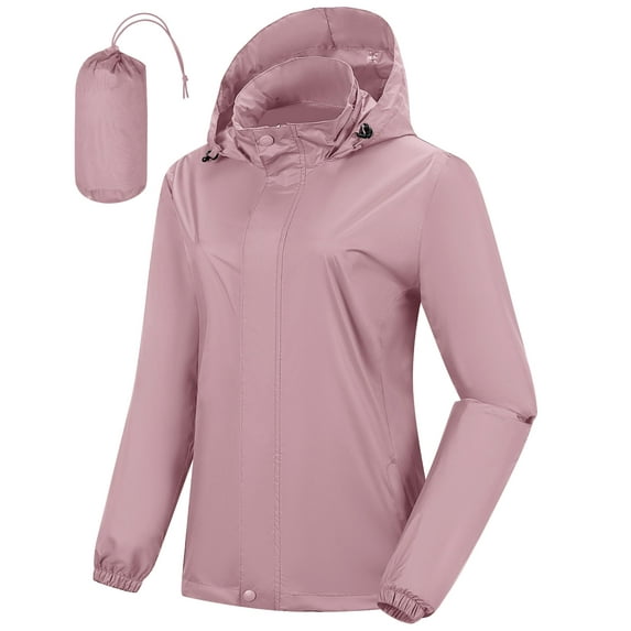 Off Road Ventures Woman Packable Rain jacket Hooded lightweight Windbreaker Waterproof Raincoat With Pocket