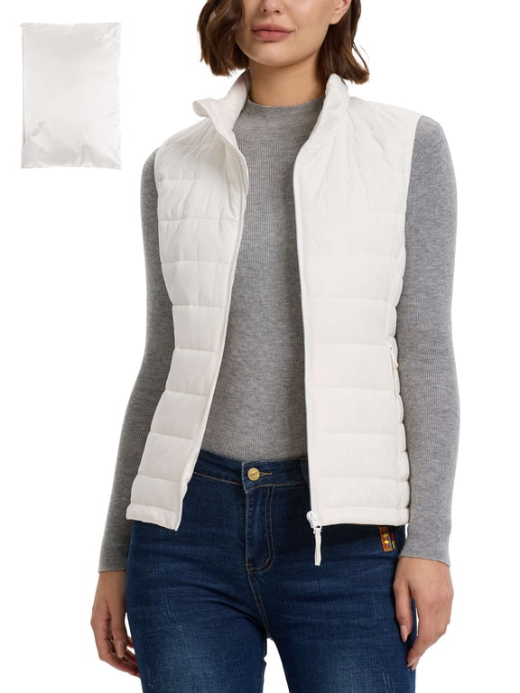 Women Puffer Vest Lightweight Outerwear Sleeveless Winter Down Jacket for Outdoor Travel