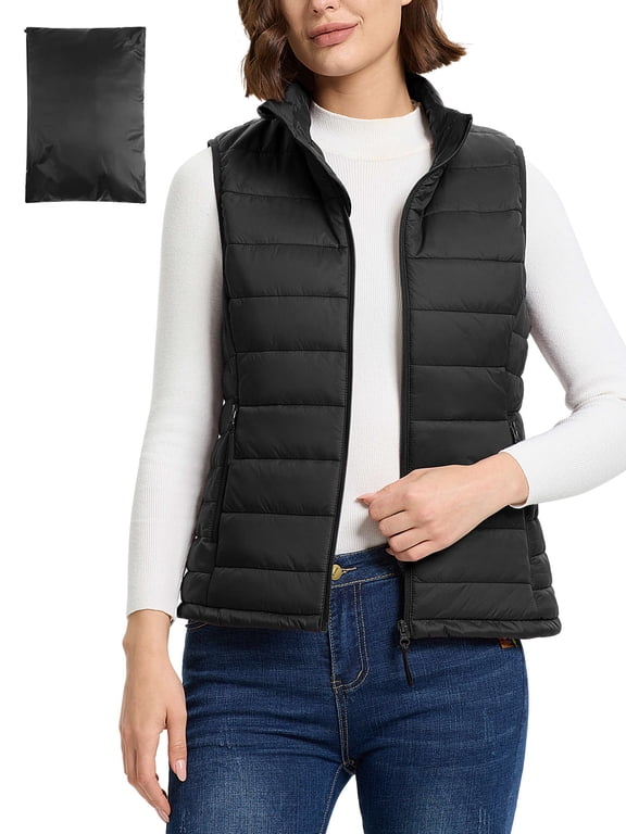 Women Puffer Vest Lightweight Outerwear Sleeveless Winter Down Jacket for Outdoor Travel