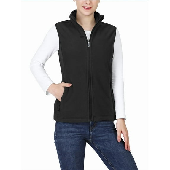 Off Road Ventures Womens Fleece Lined Vests Lightweight Zip Up Outerwear Sleeveless Vest Jacket for Running Hiking Travel