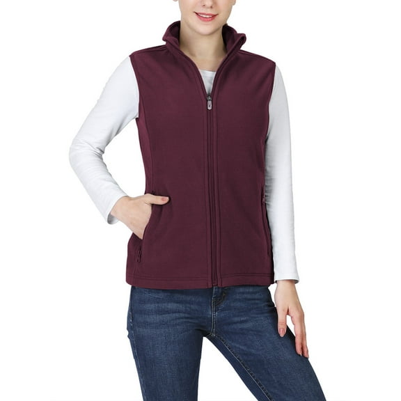 Off Road Ventures Womens Fleece Lined Vests Lightweight Zip Up Outerwear Sleeveless Vest Jacket for Running Hiking Travel