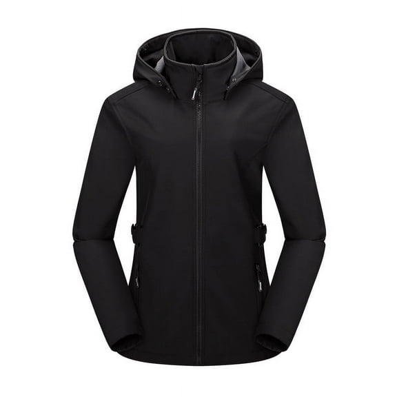 Off Road Ventures Women's Fleece Lined Softshell Jacket Lightweight Waterproof Warm Windbreaker Hooded Jacket for Winter Outdoor