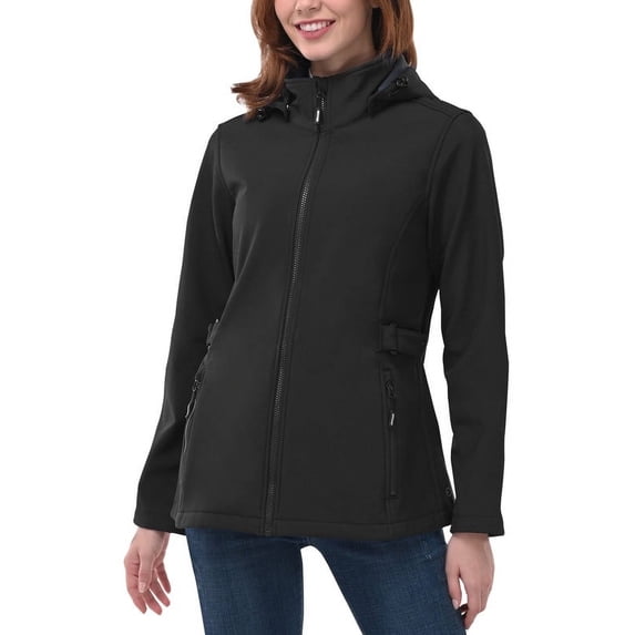 Off Road Ventures Women's Fleece Lined Softshell Jacket Lightweight Waterproof Warm Windbreaker Hooded Jacket for Winter Outdoor