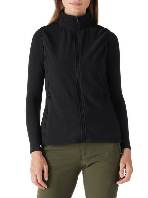 Womens Fleece Lined Vests Outerwear Lightweight Sleeveless Running Vest With Zipper Pockets