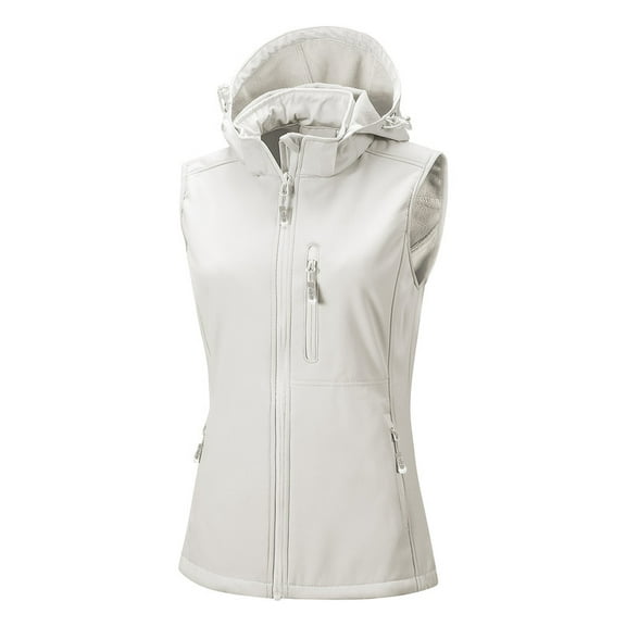 Off Road Ventures Women's Hooded Softshell Vest Lightweight Waterproof Sleeveless Fleece Lined Jacket Outerwear Cycling