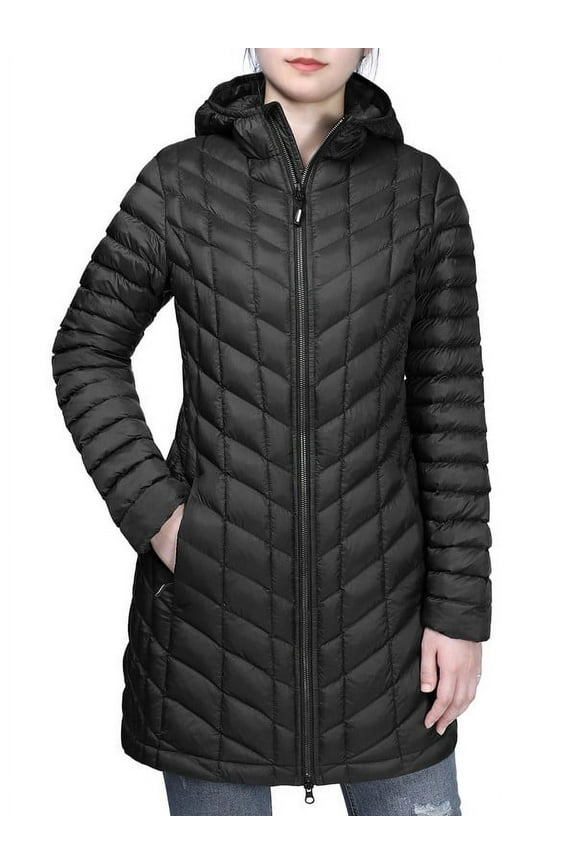 Women's Lightweight Puffer Jacket Hooded Water-Resistant Windproof Quilted Puffer Coat Outwear