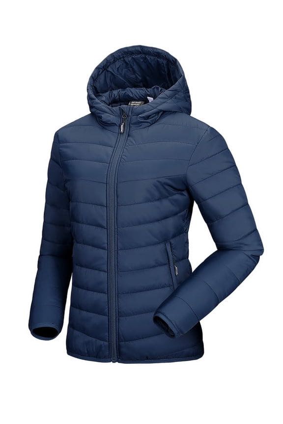 Women's Lightweight Puffer Jacket Packable Waterproof Hooded Winter Quilted Puffer Coat for Traveling Snow Ski