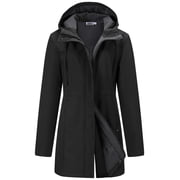 Off Road Ventures Women's Lightweight Softshell Jacket Fleece Lined Insulated Rain Jacket Hooded Waterproof Windbreaker