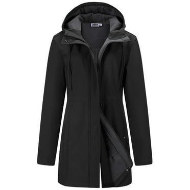 Off Road Ventures Women's Lightweight Softshell Jacket Fleece Lined Insulated Rain Jacket Hooded Waterproof Windbreaker