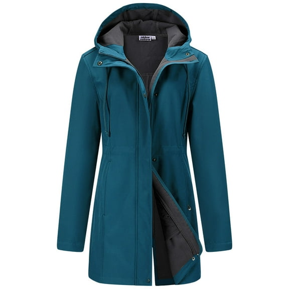 Off Road Ventures Women's Lightweight Softshell Jacket Fleece Lined Insulated Rain Jacket Hooded Waterproof Windbreaker
