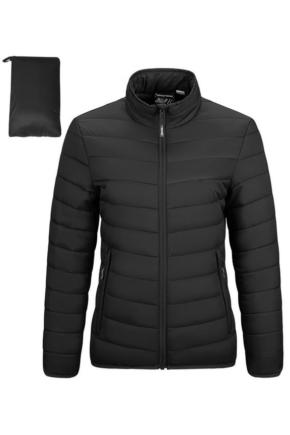 Women's Packable Puffer Jacket, Down Jacket Lightweight Full-Zip Quilted Warm Winter Coat Outwear