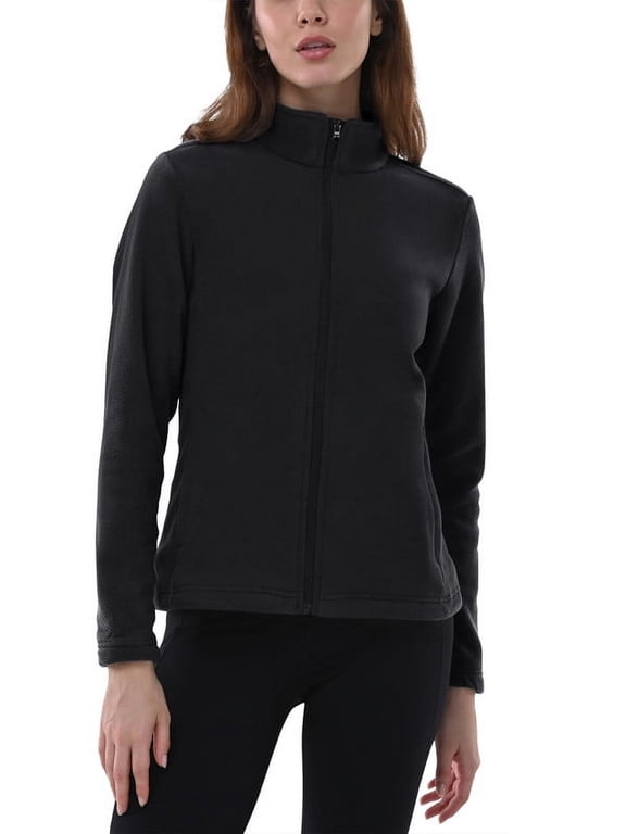 Women's Polar Fleece Jackets Lightweight Soft Long Sleeve Zip Up Warm Coats with Pockets for Winter Outerwear