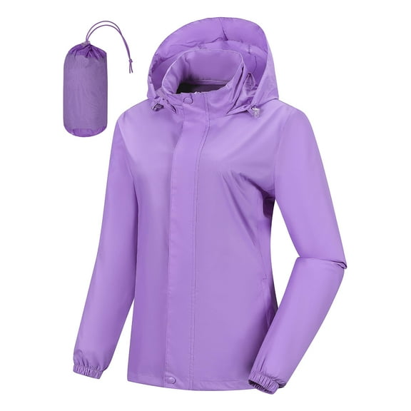 Off Road Ventures Woman Packable Rain jacket Hooded lightweight Windbreaker Waterproof Raincoat With Pocket