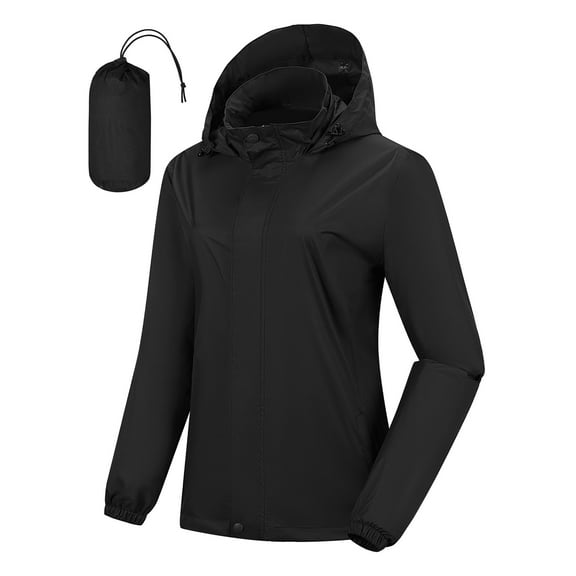 Off Road Ventures Woman Packable Rain jacket Hooded lightweight Windbreaker Waterproof Raincoat With Pocket