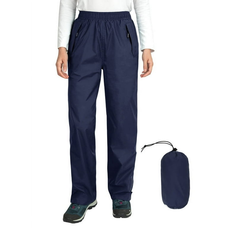 Off Road Ventures Women s Rain Pants Waterproof Lightweight Breathable Windproof Packable Over Pants with Pockets for Hiking Golf Outdoor