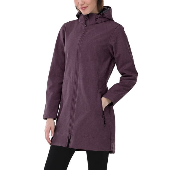 Off Road Ventures Women's Softshell Jacket, Fleece Lined Waterproof Rain Jacket Lightweight Windbreaker Long Warm Coat With Removable Hood