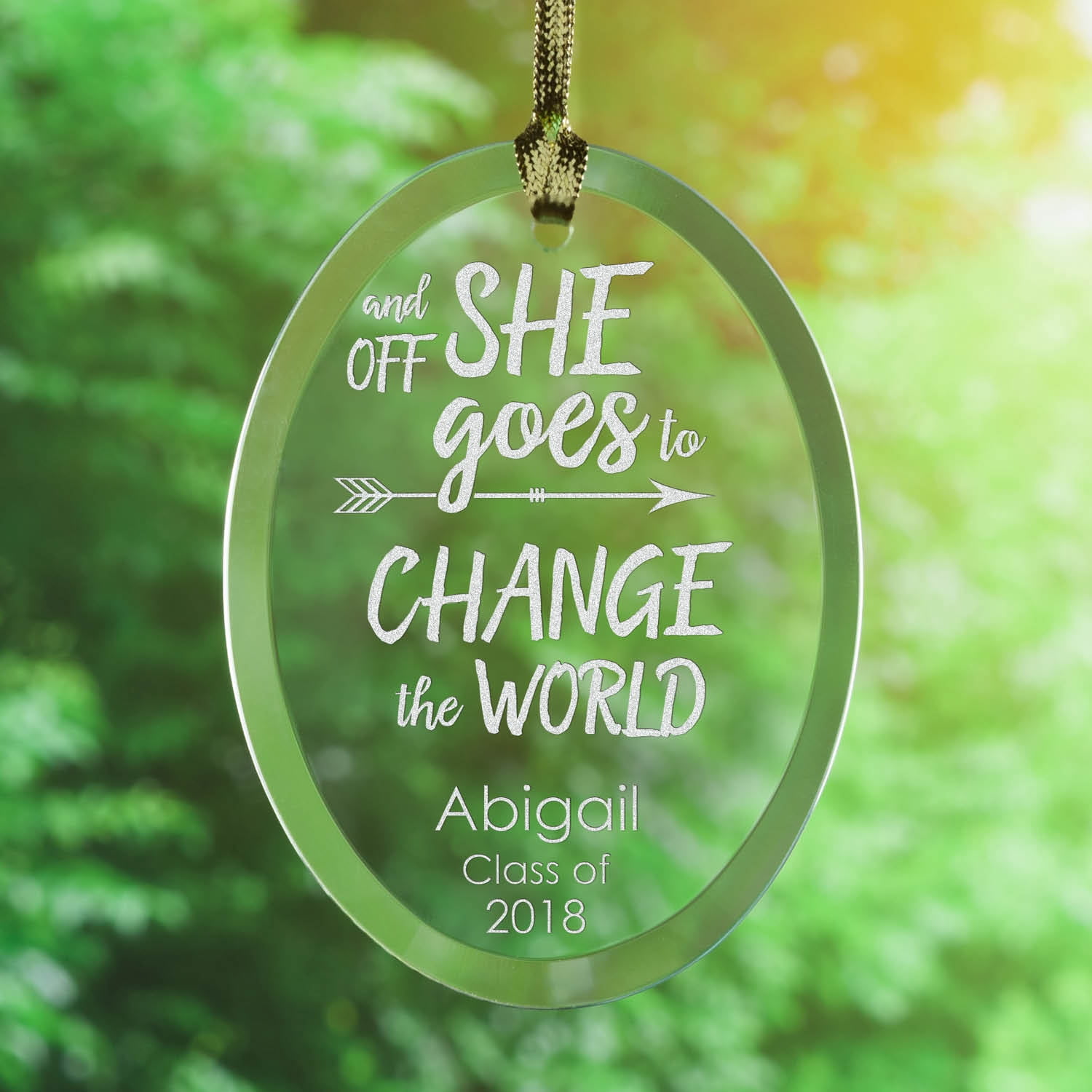 Off She Goes Personalized Graduation Suncatcher