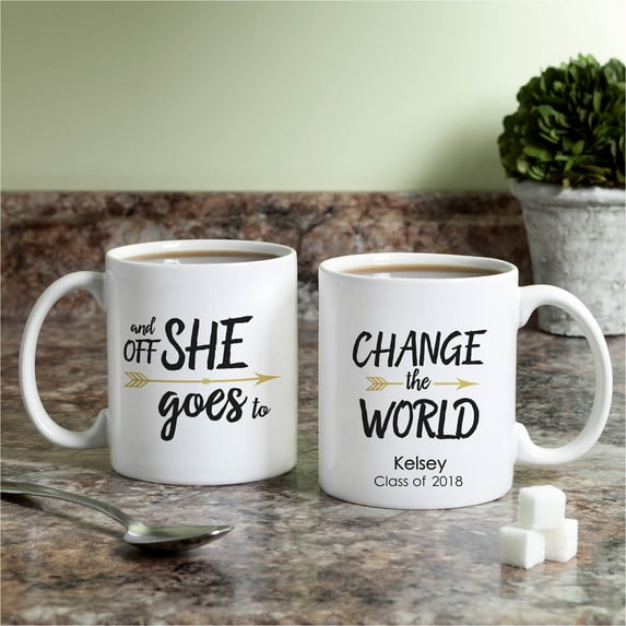Off She Goes Personalized Mug