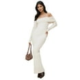 thumbnail image 1 of Off Shoulder Bodycon Maxi Rib Dress, 1 of 4