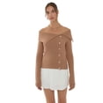 thumbnail image 1 of Off Shoulder Button Detail Sweater, 1 of 6