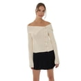 thumbnail image 1 of Off Shoulder Button Detail Sweater, 1 of 6