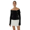 thumbnail image 1 of Off Shoulder Button Detail Sweater, 1 of 6