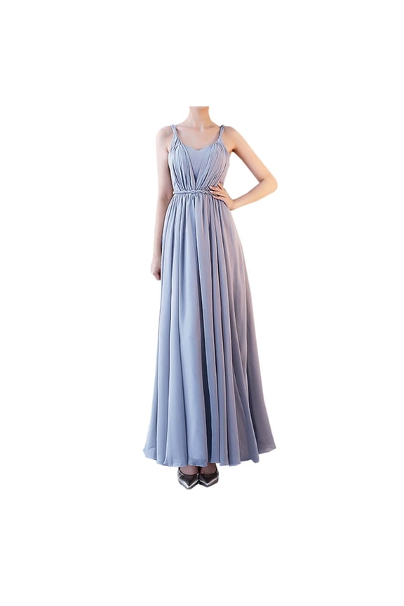 Off Shoulder Chiffon Bridesmaid Dress Elegant Evening Gown for Women Formal Banquet Wedding Reception Party Annual Events