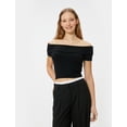 thumbnail image 1 of Off Shoulder Crop T-Shirt, 1 of 6