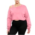 thumbnail image 1 of Off Shoulder Cropped Tops for Women Fall Sweatshirt Drop Shoulder Pullover Lightweight Oversized Long Sleeve Y2k Loose Fit Tunic Clothes 2026, 1 of 6