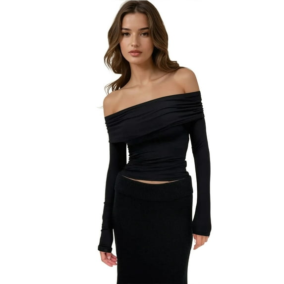 Off Shoulder Draped Blouse