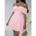 thumbnail image 1 of Off-Shoulder Dress with Bow Detail (L, Pink), 1 of 5